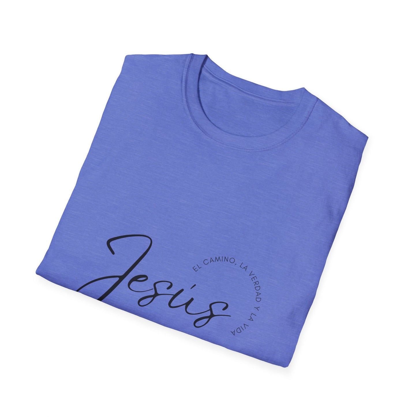 Inspirational Unisex Softstyle T-Shirt - 'Jesus' Design - Faith-Based Apparel