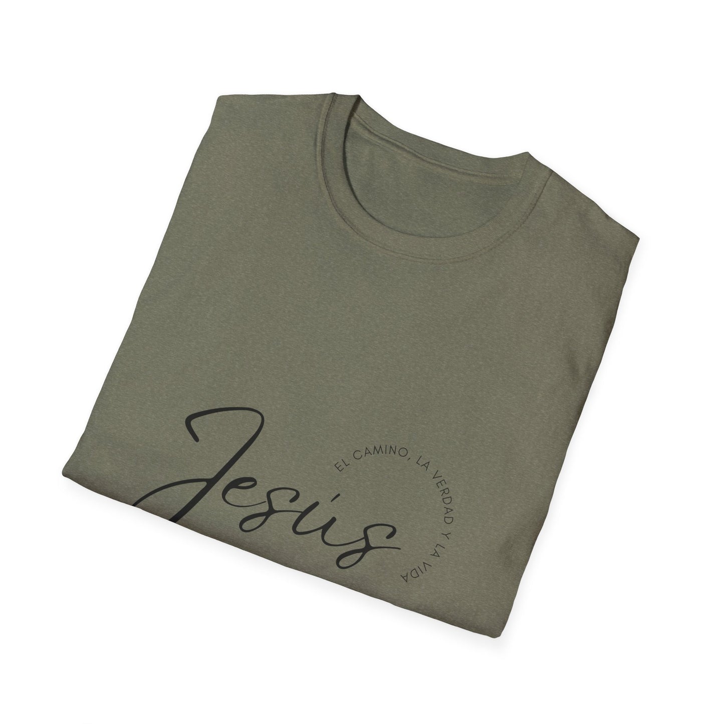 Inspirational Unisex Softstyle T-Shirt - 'Jesus' Design - Faith-Based Apparel