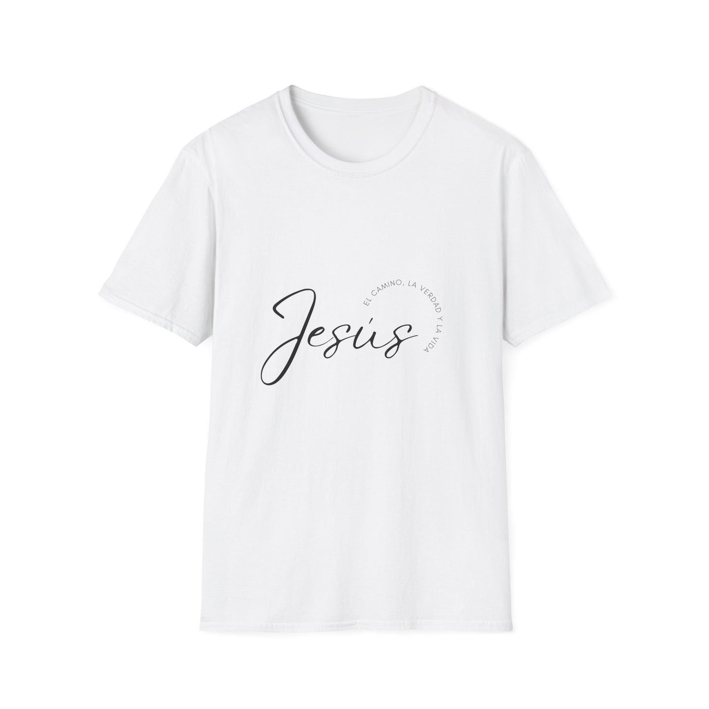 Inspirational Unisex Softstyle T-Shirt - 'Jesus' Design - Faith-Based Apparel