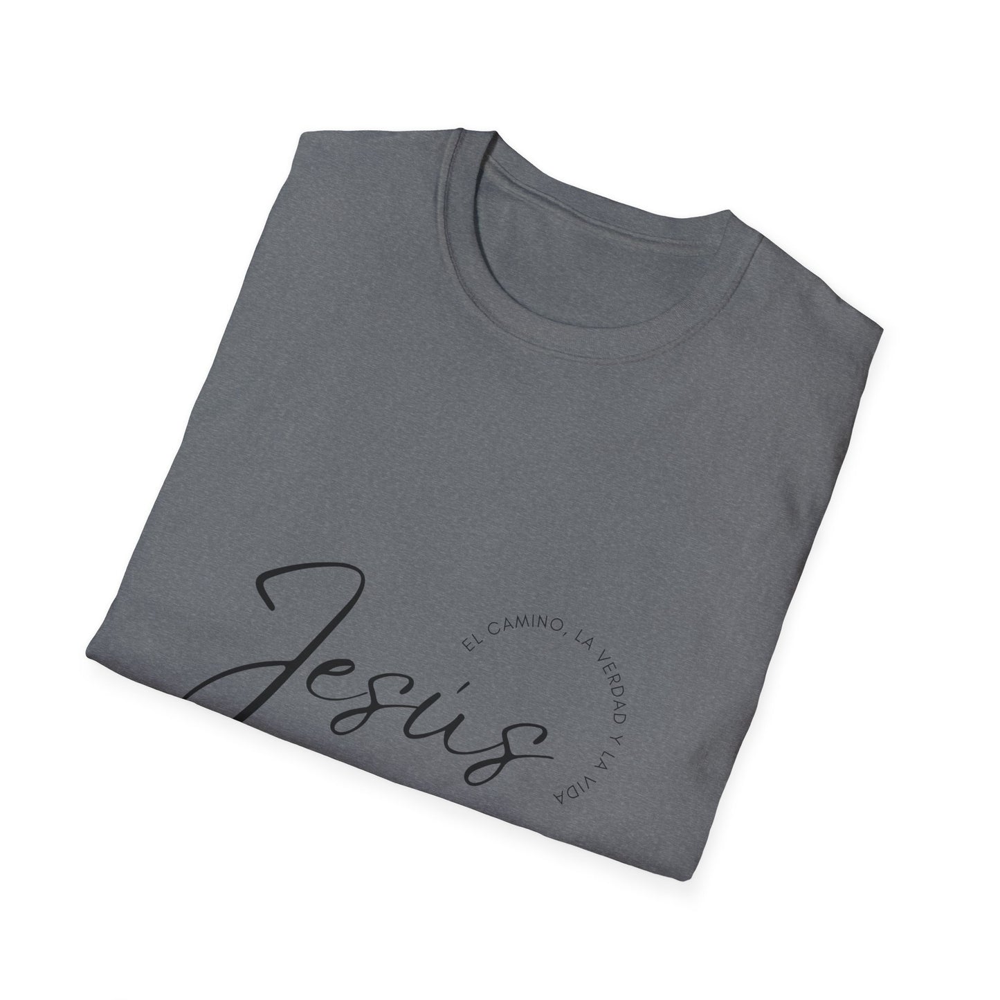 Inspirational Unisex Softstyle T-Shirt - 'Jesus' Design - Faith-Based Apparel
