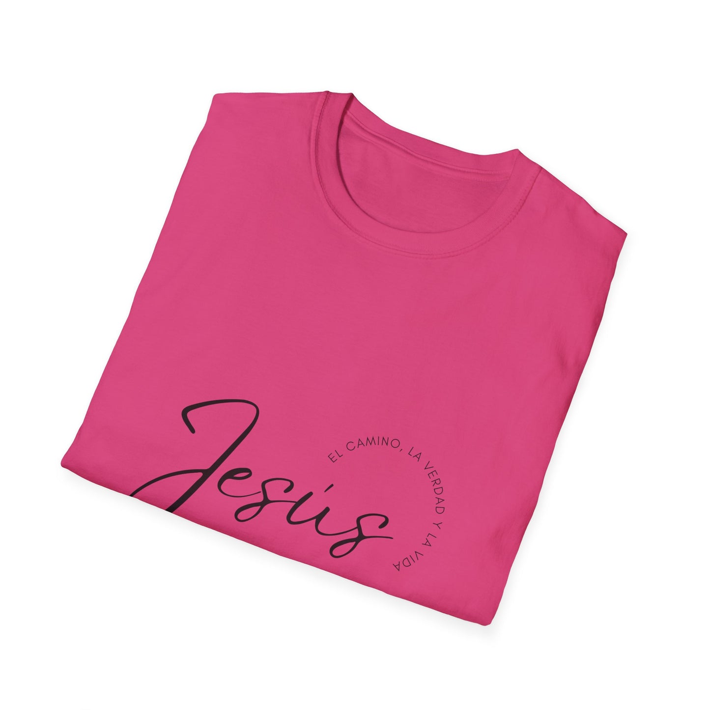 Inspirational Unisex Softstyle T-Shirt - 'Jesus' Design - Faith-Based Apparel