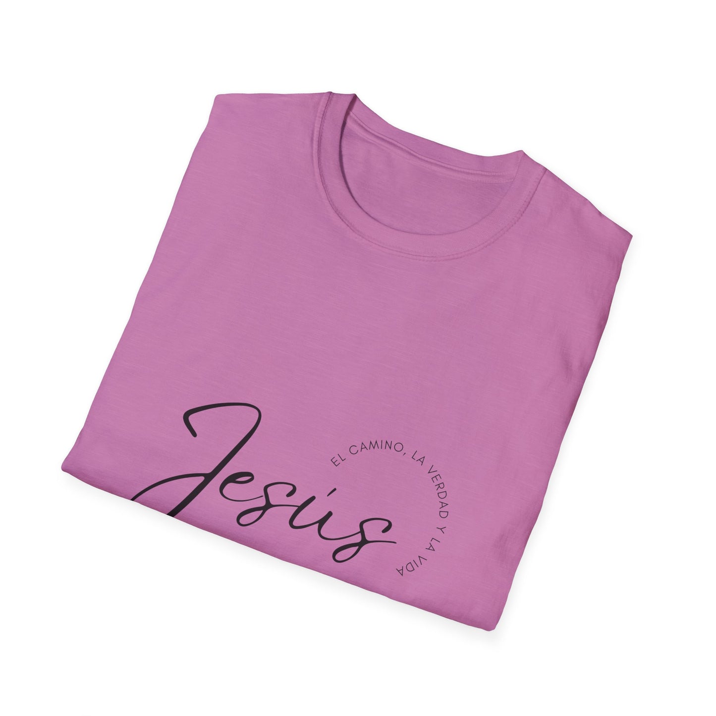 Inspirational Unisex Softstyle T-Shirt - 'Jesus' Design - Faith-Based Apparel