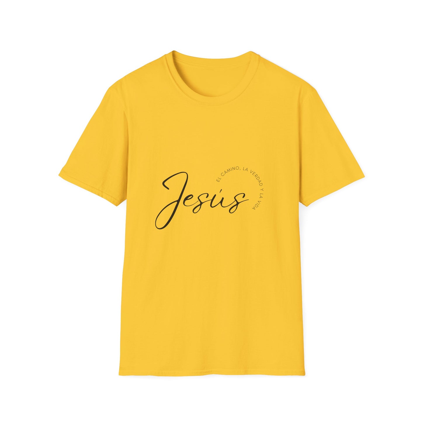 Inspirational Unisex Softstyle T-Shirt - 'Jesus' Design - Faith-Based Apparel