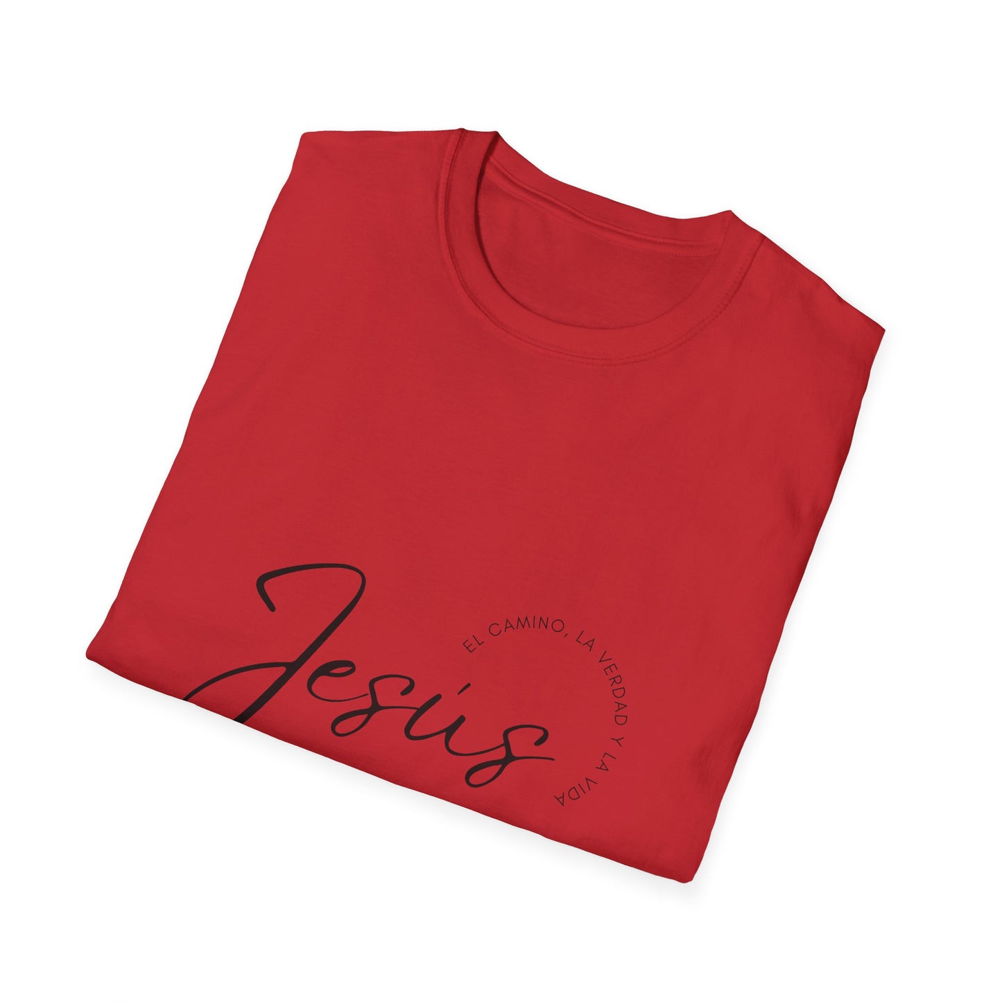 Inspirational Unisex Softstyle T-Shirt - 'Jesus' Design - Faith-Based Apparel