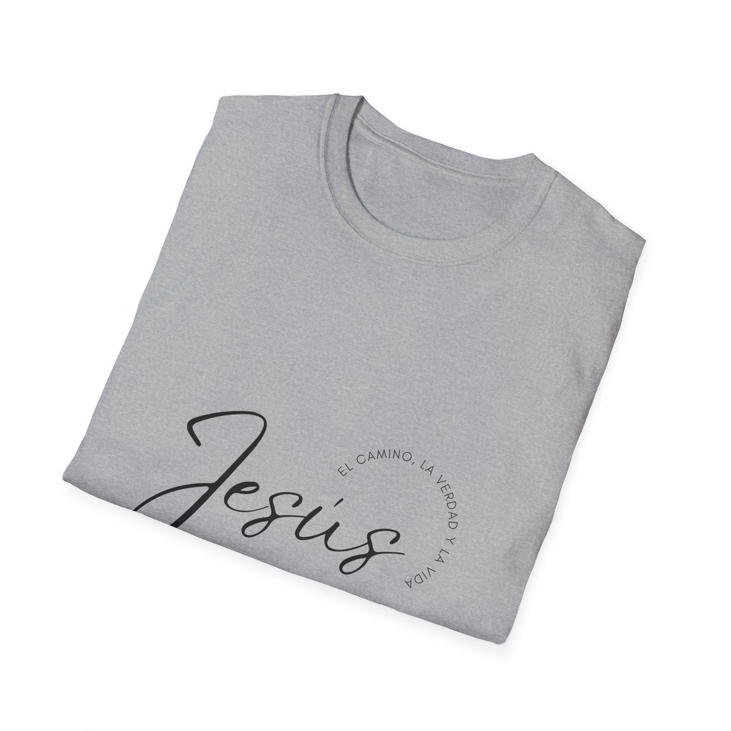 Inspirational Unisex Softstyle T-Shirt - 'Jesus' Design - Faith-Based Apparel