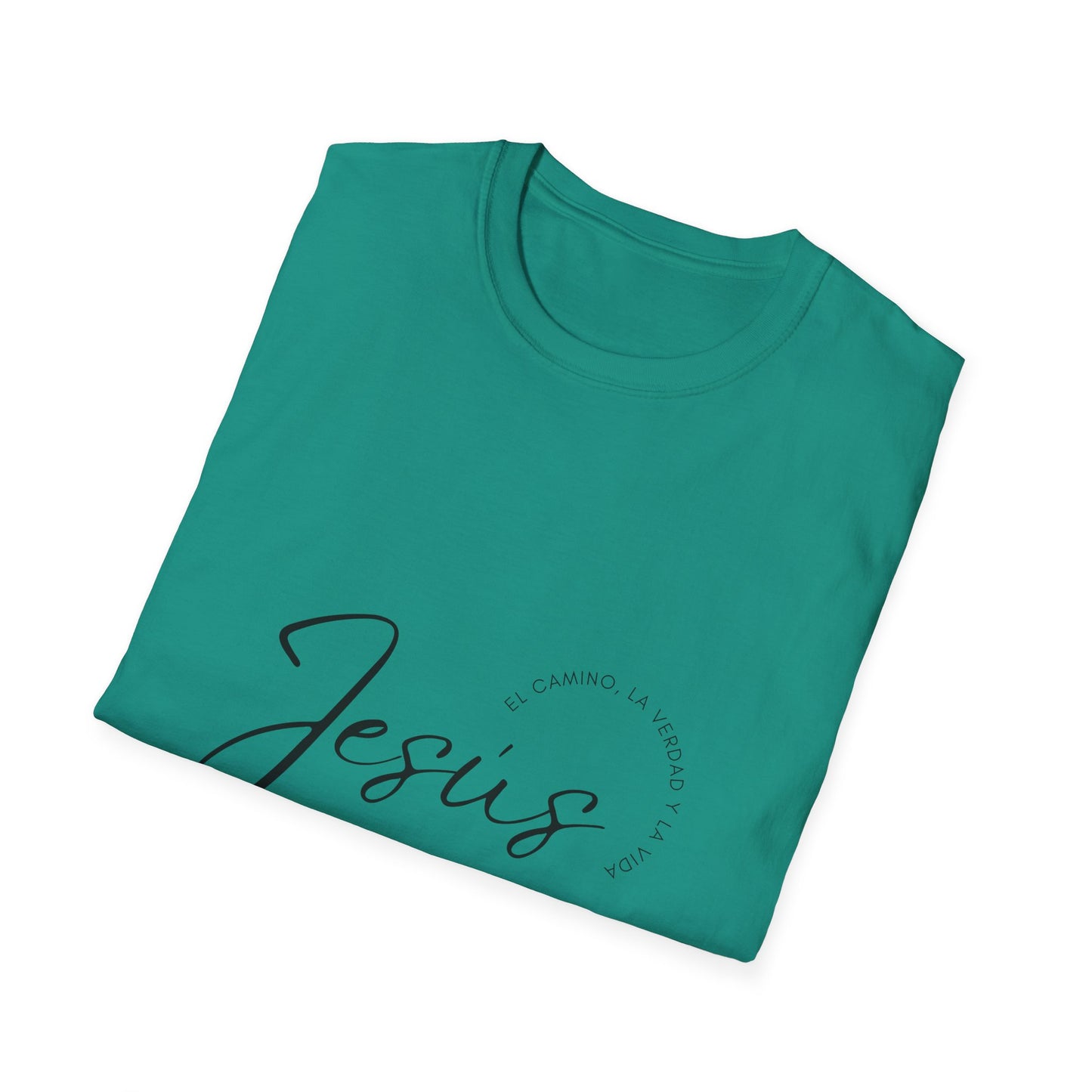 Inspirational Unisex Softstyle T-Shirt - 'Jesus' Design - Faith-Based Apparel