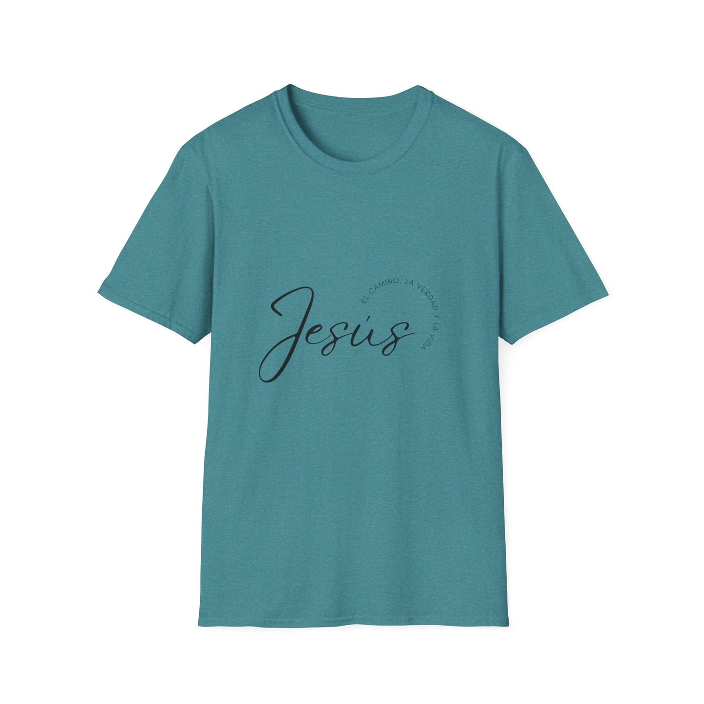 Inspirational Unisex Softstyle T-Shirt - 'Jesus' Design - Faith-Based Apparel