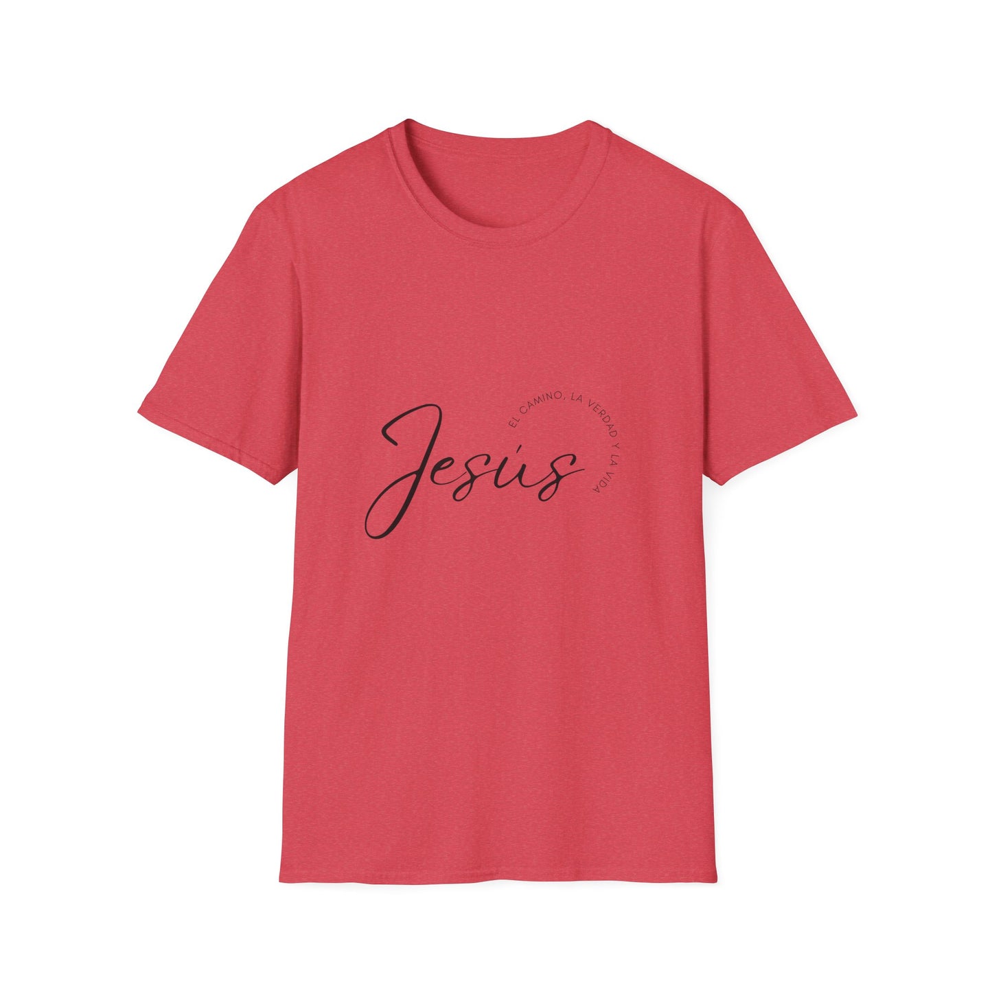 Inspirational Unisex Softstyle T-Shirt - 'Jesus' Design - Faith-Based Apparel