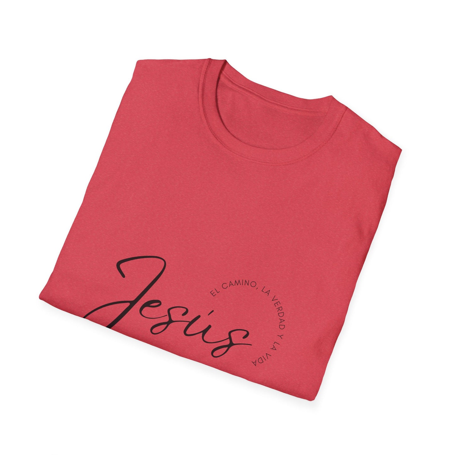 Inspirational Unisex Softstyle T-Shirt - 'Jesus' Design - Faith-Based Apparel
