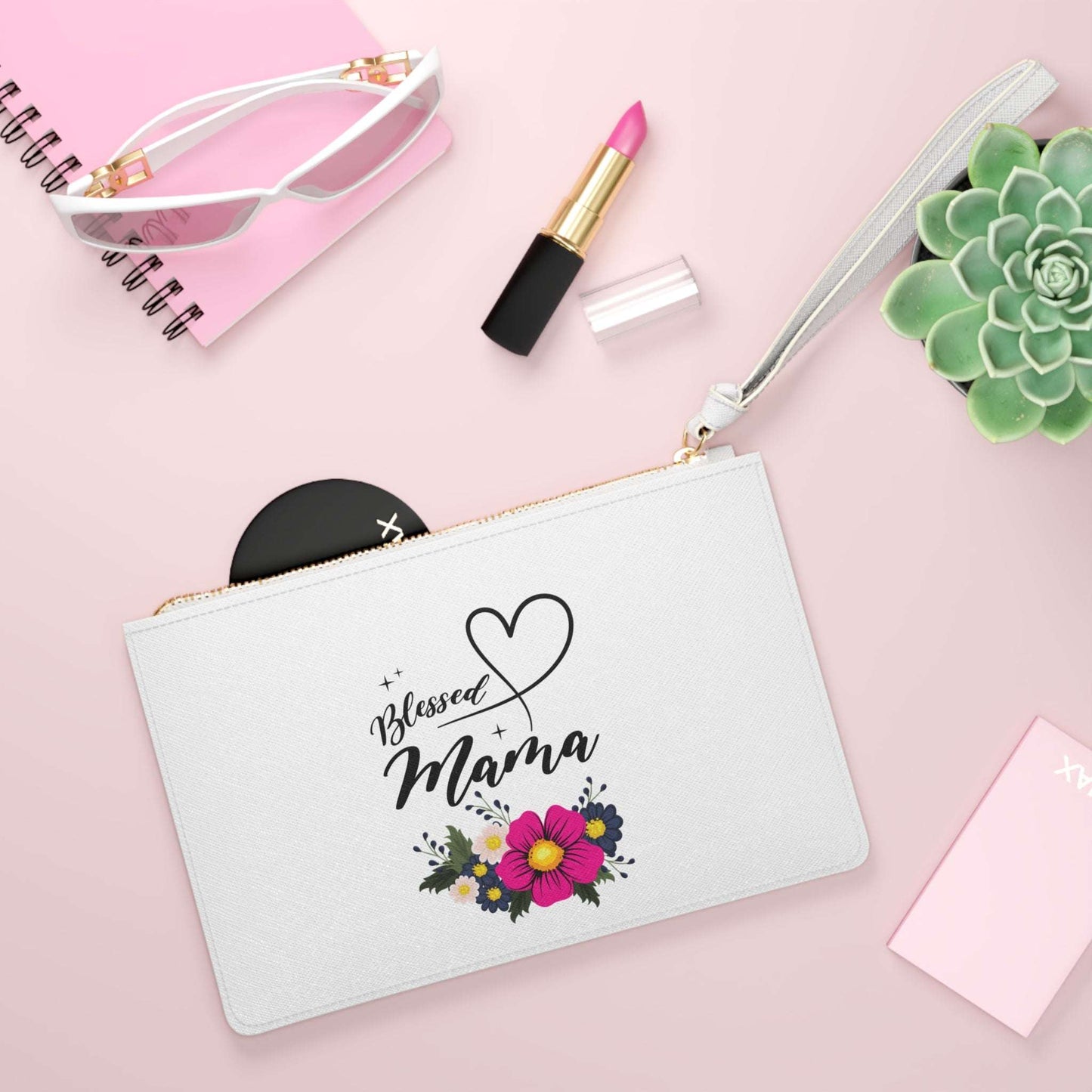 Blessed Mama Floral Clutch Bag - Perfect Gift for Moms, Birthdays, and Mother's Day