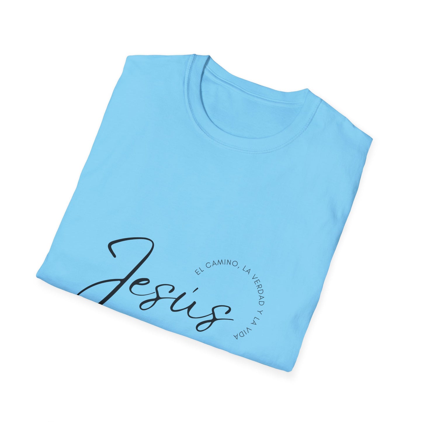 Inspirational Unisex Softstyle T-Shirt - 'Jesus' Design - Faith-Based Apparel