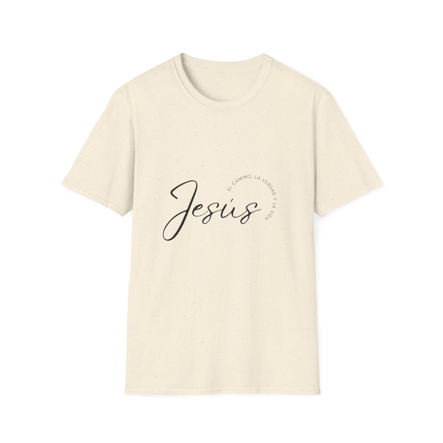 Inspirational Unisex Softstyle T-Shirt - 'Jesus' Design - Faith-Based Apparel