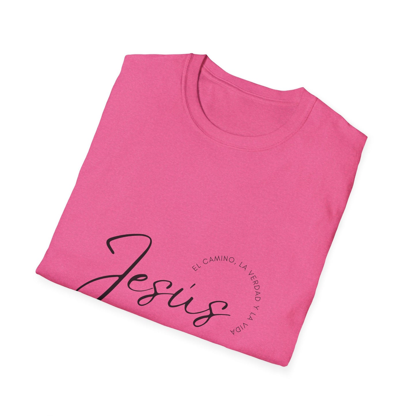 Inspirational Unisex Softstyle T-Shirt - 'Jesus' Design - Faith-Based Apparel